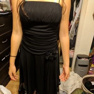 City Triangle Black Ribbon Dress